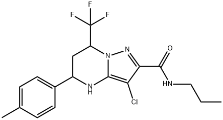 3-chloro-5-(4-methylphenyl)-N-propyl-7-(trifluoromethyl)-4,5,6,7-tetrahydropyrazolo[1,5-a]pyrimidine-2-carboxamide|