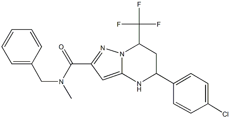 N-benzyl-5-(4-chlorophenyl)-N-methyl-7-(trifluoromethyl)-4,5,6,7-tetrahydropyrazolo[1,5-a]pyrimidine-2-carboxamide Struktur
