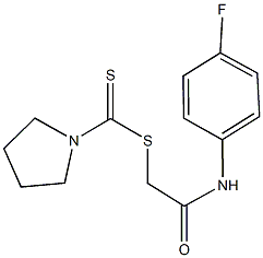 2-(4-fluoroanilino)-2-oxoethyl 1-pyrrolidinecarbodithioate 结构式