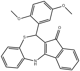 6-(2,5-dimethoxyphenyl)-6,12-dihydro-7H-indeno[2,1-c][1,5]benzothiazepin-7-one,332860-98-7,结构式