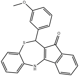6-(3-methoxyphenyl)-6,12-dihydro-7H-indeno[2,1-c][1,5]benzothiazepin-7-one Struktur