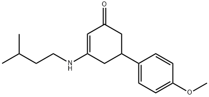 3-(isopentylamino)-5-(4-methoxyphenyl)-2-cyclohexen-1-one 化学構造式