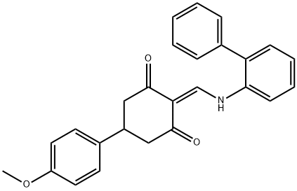 2-[([1,1'-biphenyl]-2-ylamino)methylene]-5-(4-methoxyphenyl)cyclohexane-1,3-dione,332861-66-2,结构式