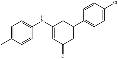 5-(4-chlorophenyl)-3-(4-toluidino)-2-cyclohexen-1-one 结构式