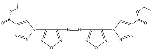 ethyl 1-[4-({4-[4-(ethoxycarbonyl)-1H-1,2,3-triazol-1-yl]-1,2,5-oxadiazol-3-yl}diazenyl)-1,2,5-oxadiazol-3-yl]-1H-1,2,3-triazole-4-carboxylate Structure