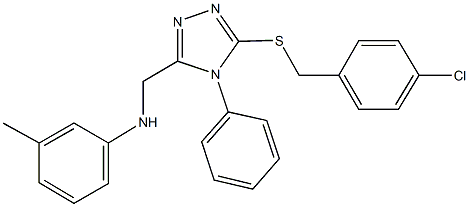 N-({5-[(4-chlorobenzyl)sulfanyl]-4-phenyl-4H-1,2,4-triazol-3-yl}methyl)-N-(3-methylphenyl)amine Struktur