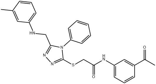 N-(3-acetylphenyl)-2-{[4-phenyl-5-(3-toluidinomethyl)-4H-1,2,4-triazol-3-yl]sulfanyl}acetamide Structure