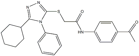 N-(4-acetylphenyl)-2-[(5-cyclohexyl-4-phenyl-4H-1,2,4-triazol-3-yl)sulfanyl]acetamide Structure
