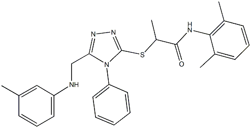 N-(2,6-dimethylphenyl)-2-{[4-phenyl-5-(3-toluidinomethyl)-4H-1,2,4-triazol-3-yl]sulfanyl}propanamide,332870-83-4,结构式