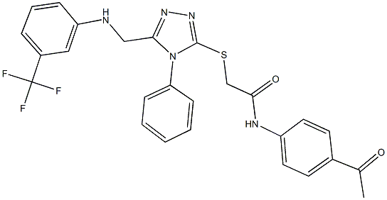 N-(4-acetylphenyl)-2-[(4-phenyl-5-{[3-(trifluoromethyl)anilino]methyl}-4H-1,2,4-triazol-3-yl)sulfanyl]acetamide|