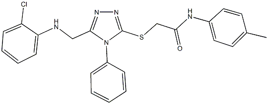 2-({5-[(2-chloroanilino)methyl]-4-phenyl-4H-1,2,4-triazol-3-yl}sulfanyl)-N-(4-methylphenyl)acetamide|
