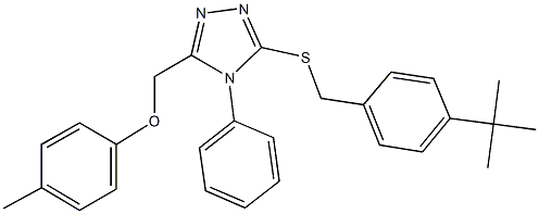 3-[(4-tert-butylbenzyl)sulfanyl]-5-[(4-methylphenoxy)methyl]-4-phenyl-4H-1,2,4-triazole Structure