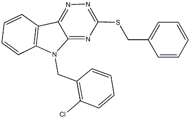 benzyl 5-(2-chlorobenzyl)-5H-[1,2,4]triazino[5,6-b]indol-3-yl sulfide|
