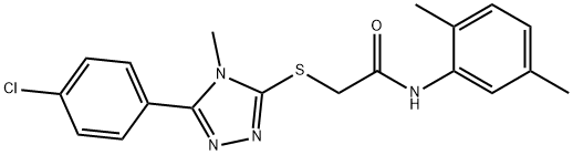 2-{[5-(4-chlorophenyl)-4-methyl-4H-1,2,4-triazol-3-yl]sulfanyl}-N-(2,5-dimethylphenyl)acetamide 化学構造式