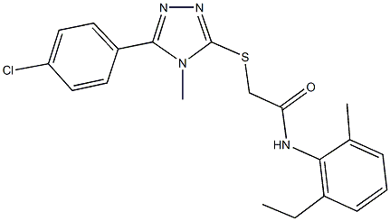 2-{[5-(4-chlorophenyl)-4-methyl-4H-1,2,4-triazol-3-yl]sulfanyl}-N-(2-ethyl-6-methylphenyl)acetamide,332873-42-4,结构式