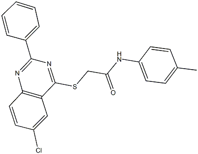 2-[(6-chloro-2-phenyl-4-quinazolinyl)sulfanyl]-N-(4-methylphenyl)acetamide Structure