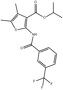 isopropyl 4,5-dimethyl-2-{[3-(trifluoromethyl)benzoyl]amino}-3-thiophenecarboxylate 结构式