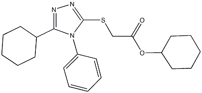 cyclohexyl [(5-cyclohexyl-4-phenyl-4H-1,2,4-triazol-3-yl)sulfanyl]acetate 结构式