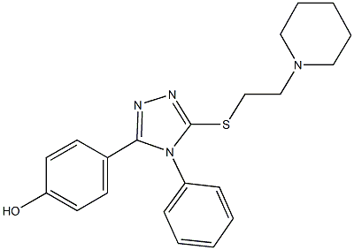4-(4-phenyl-5-{[2-(1-piperidinyl)ethyl]sulfanyl}-4H-1,2,4-triazol-3-yl)phenol Structure