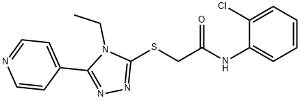 N-(2-chlorophenyl)-2-{[4-ethyl-5-(4-pyridinyl)-4H-1,2,4-triazol-3-yl]sulfanyl}acetamide Structure