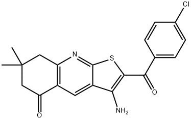 3-amino-2-(4-chlorobenzoyl)-7,7-dimethyl-7,8-dihydrothieno[2,3-b]quinolin-5(6H)-one Structure