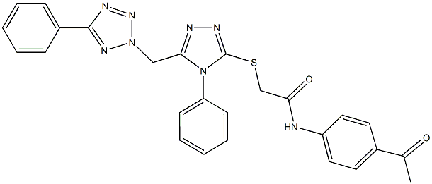 N-(4-acetylphenyl)-2-({4-phenyl-5-[(5-phenyl-2H-tetraazol-2-yl)methyl]-4H-1,2,4-triazol-3-yl}sulfanyl)acetamide Structure