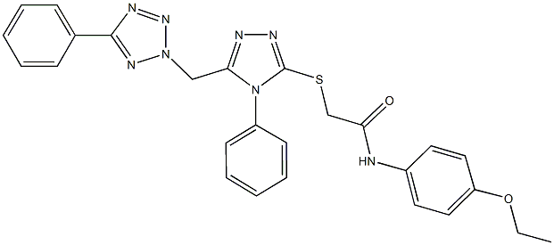 N-(4-ethoxyphenyl)-2-({4-phenyl-5-[(5-phenyl-2H-tetraazol-2-yl)methyl]-4H-1,2,4-triazol-3-yl}sulfanyl)acetamide 结构式