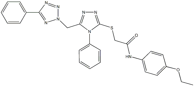 N-(4-ethoxyphenyl)-2-({4-phenyl-5-[(5-phenyl-2H-tetraazol-2-yl)methyl]-4H-1,2,4-triazol-3-yl}sulfanyl)acetamide,332884-57-8,结构式