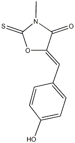 5-(4-hydroxybenzylidene)-3-methyl-2-thioxo-1,3-oxazolidin-4-one Structure