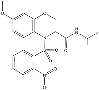 2-[({2-nitrophenyl}sulfonyl)-2,4-dimethoxyanilino]-N-isopropylacetamide Structure