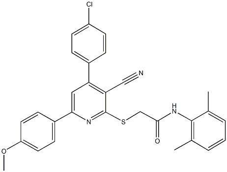 332904-28-6 2-{[4-(4-chlorophenyl)-3-cyano-6-(4-methoxyphenyl)-2-pyridinyl]sulfanyl}-N-(2,6-dimethylphenyl)acetamide