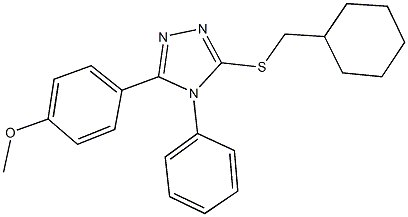 4-{5-[(cyclohexylmethyl)sulfanyl]-4-phenyl-4H-1,2,4-triazol-3-yl}phenyl methyl ether 化学構造式