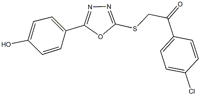 1-(4-chlorophenyl)-2-{[5-(4-hydroxyphenyl)-1,3,4-oxadiazol-2-yl]sulfanyl}ethanone,332906-53-3,结构式