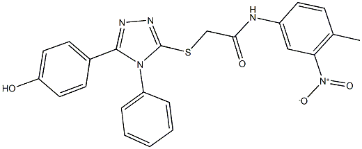 N-{3-nitro-4-methylphenyl}-2-{[5-(4-hydroxyphenyl)-4-phenyl-4H-1,2,4-triazol-3-yl]sulfanyl}acetamide Structure