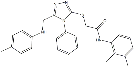 N-(2,3-dimethylphenyl)-2-{[4-phenyl-5-(4-toluidinomethyl)-4H-1,2,4-triazol-3-yl]sulfanyl}acetamide,332907-06-9,结构式