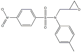 4-nitro-N-(4-methylphenyl)-N-(2-oxiranylmethyl)benzenesulfonamide 化学構造式