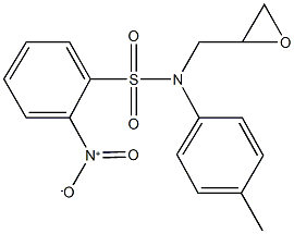 2-nitro-N-(4-methylphenyl)-N-(2-oxiranylmethyl)benzenesulfonamide 化学構造式