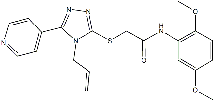 2-{[4-allyl-5-(4-pyridinyl)-4H-1,2,4-triazol-3-yl]sulfanyl}-N-(2,5-dimethoxyphenyl)acetamide Struktur