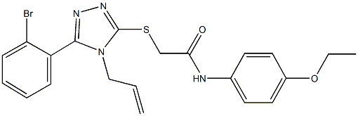 2-{[4-allyl-5-(2-bromophenyl)-4H-1,2,4-triazol-3-yl]sulfanyl}-N-(4-ethoxyphenyl)acetamide 结构式