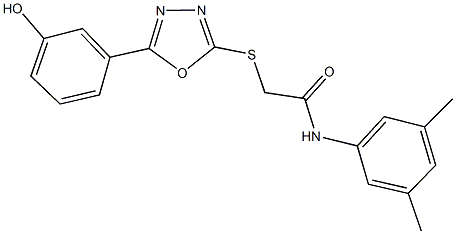 N-(3,5-dimethylphenyl)-2-{[5-(3-hydroxyphenyl)-1,3,4-oxadiazol-2-yl]sulfanyl}acetamide,332911-68-9,结构式