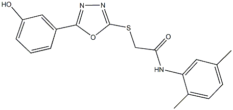 N-(2,5-dimethylphenyl)-2-{[5-(3-hydroxyphenyl)-1,3,4-oxadiazol-2-yl]sulfanyl}acetamide Struktur