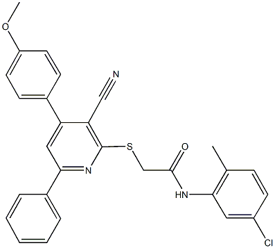 332912-24-0 N-(5-chloro-2-methylphenyl)-2-{[3-cyano-4-(4-methoxyphenyl)-6-phenyl-2-pyridinyl]sulfanyl}acetamide