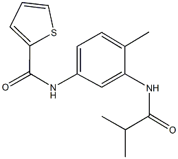 N-{4-methyl-3-[(2-methylpropanoyl)amino]phenyl}thiophene-2-carboxamide,332912-50-2,结构式