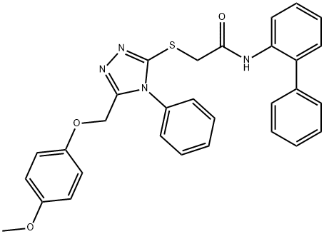 N-[1,1'-biphenyl]-2-yl-2-({5-[(4-methoxyphenoxy)methyl]-4-phenyl-4H-1,2,4-triazol-3-yl}sulfanyl)acetamide Structure