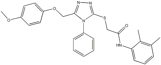 N-(2,3-dimethylphenyl)-2-({5-[(4-methoxyphenoxy)methyl]-4-phenyl-4H-1,2,4-triazol-3-yl}sulfanyl)acetamide 结构式