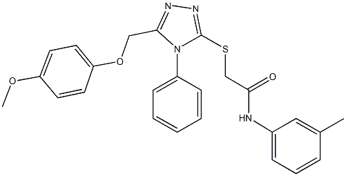 2-({5-[(4-methoxyphenoxy)methyl]-4-phenyl-4H-1,2,4-triazol-3-yl}sulfanyl)-N-(3-methylphenyl)acetamide Structure