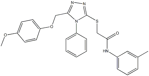 2-({5-[(4-methoxyphenoxy)methyl]-4-phenyl-4H-1,2,4-triazol-3-yl}sulfanyl)-N-(3-methylphenyl)acetamide|