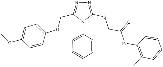 2-({5-[(4-methoxyphenoxy)methyl]-4-phenyl-4H-1,2,4-triazol-3-yl}sulfanyl)-N-(2-methylphenyl)acetamide|