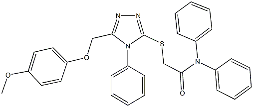 2-({5-[(4-methoxyphenoxy)methyl]-4-phenyl-4H-1,2,4-triazol-3-yl}sulfanyl)-N,N-diphenylacetamide Structure