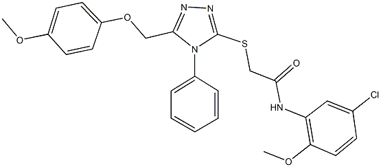 N-(5-chloro-2-methoxyphenyl)-2-({5-[(4-methoxyphenoxy)methyl]-4-phenyl-4H-1,2,4-triazol-3-yl}sulfanyl)acetamide Structure